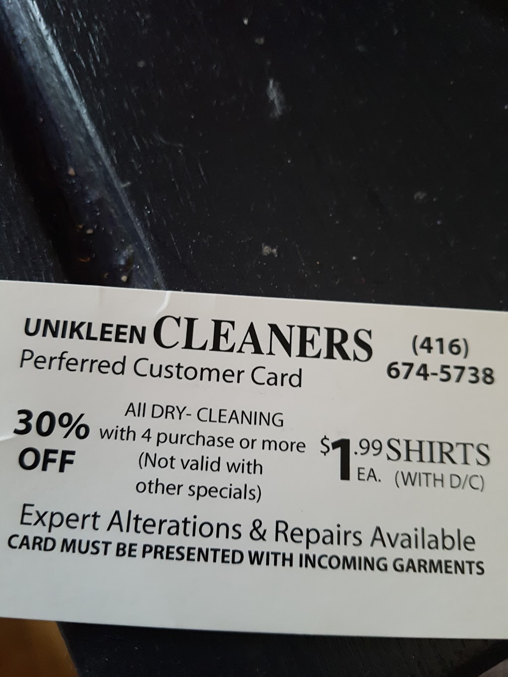 Unikleen Cleaners | 500 Rexdale Blvd, Etobicoke, ON M9W 6K5, Canada | Phone: (416) 674-5738