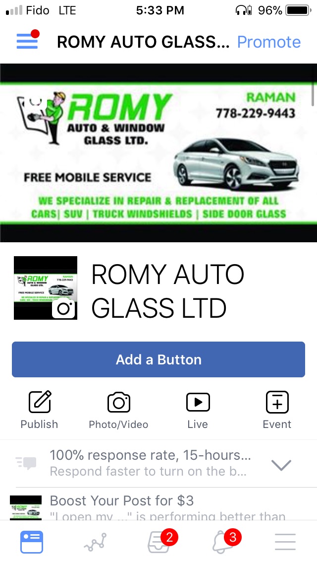 Romy Auto Glass | 7956 Alexander Rd, Delta, BC V4G 1G7, Canada | Phone: (778) 229-9443