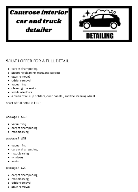 Camrose interior car detailing | 204 Abbey St, Bittern Lake, AB T0C 0L0, Canada | Phone: (780) 226-6903