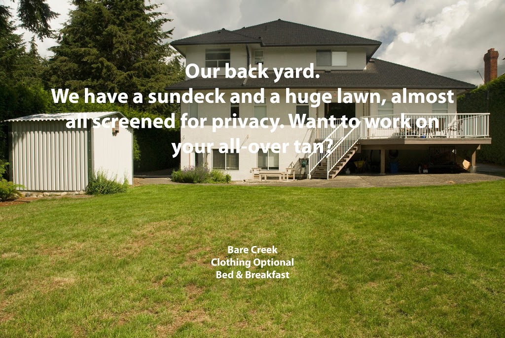 Bare Creek Clothing Optional Bed & Breakfast | 12216 New McLellan Rd, Surrey, BC V3X 2Y1, Canada | Phone: (778) 565-7637