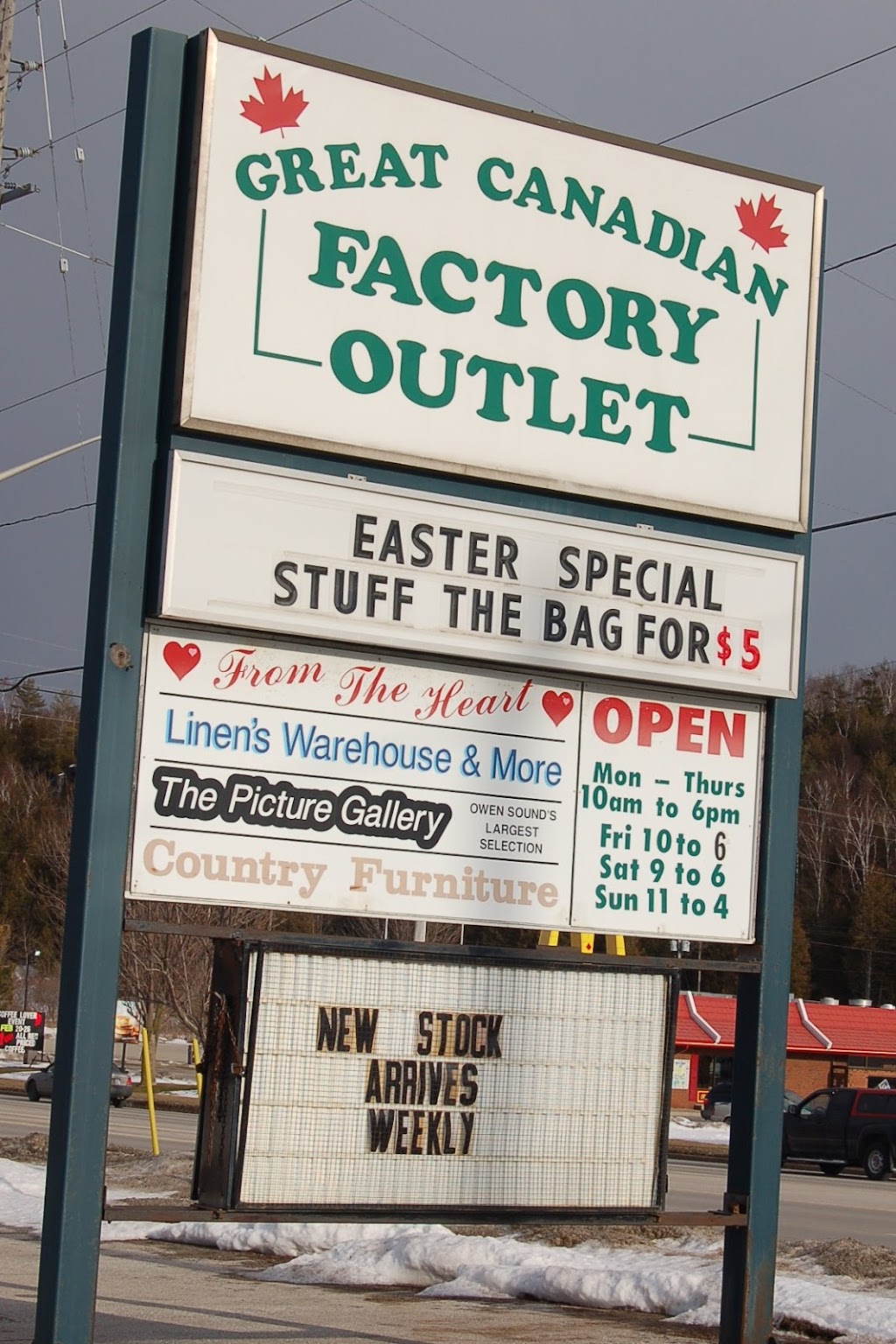 Great Canadian Boutique Outlet | 202463 ON-21, Owen Sound, ON N4K 5N7, Canada | Phone: (519) 371-3636