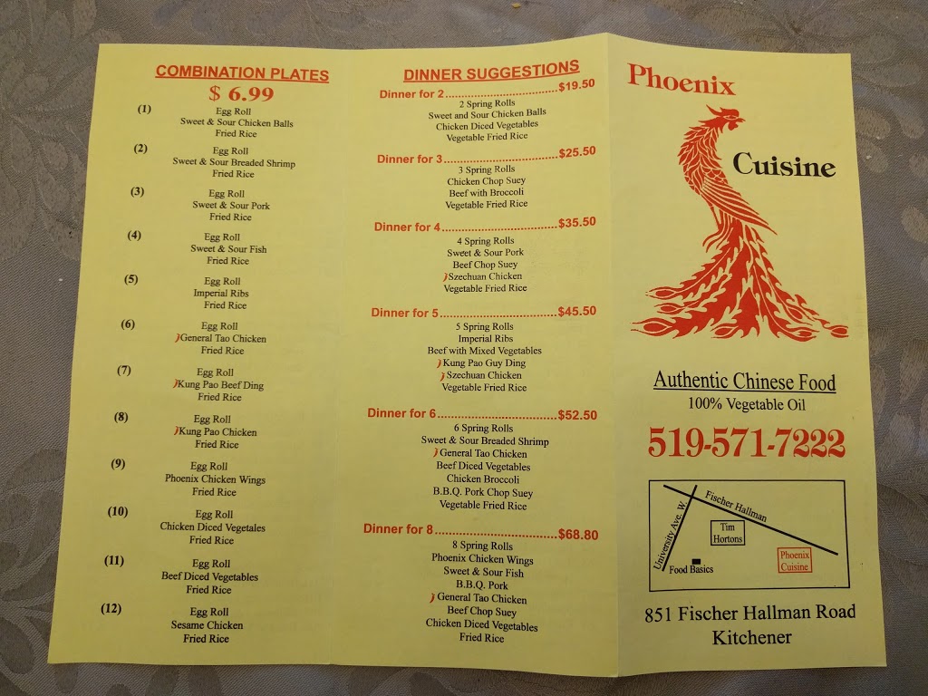 Phoenix Cuisine | 851 Fischer-Hallman Rd #11, Kitchener, ON N2M 5N8, Canada | Phone: (519) 571-7222