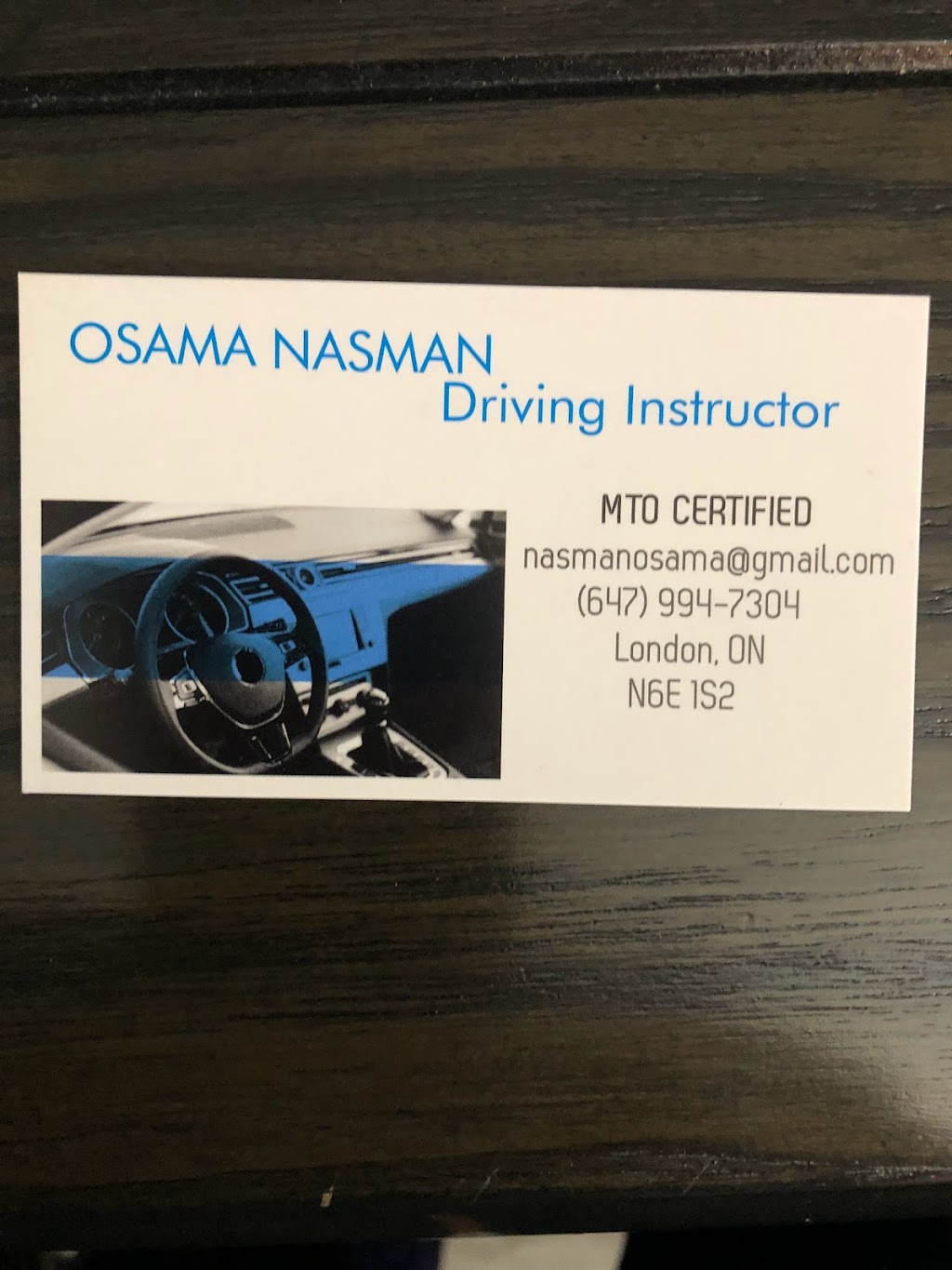 Driving Instructor | 726 Millbank Dr, London, ON N6E 1S2, Canada | Phone: (647) 994-7304