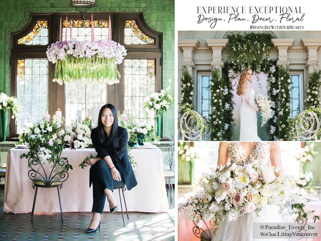 Vancouver Wedding Planning, Flowers, Decor - Paradise Events | 5491 Regent St #304, Burnaby, BC V5C 4H4, Canada | Phone: (604) 687-6200