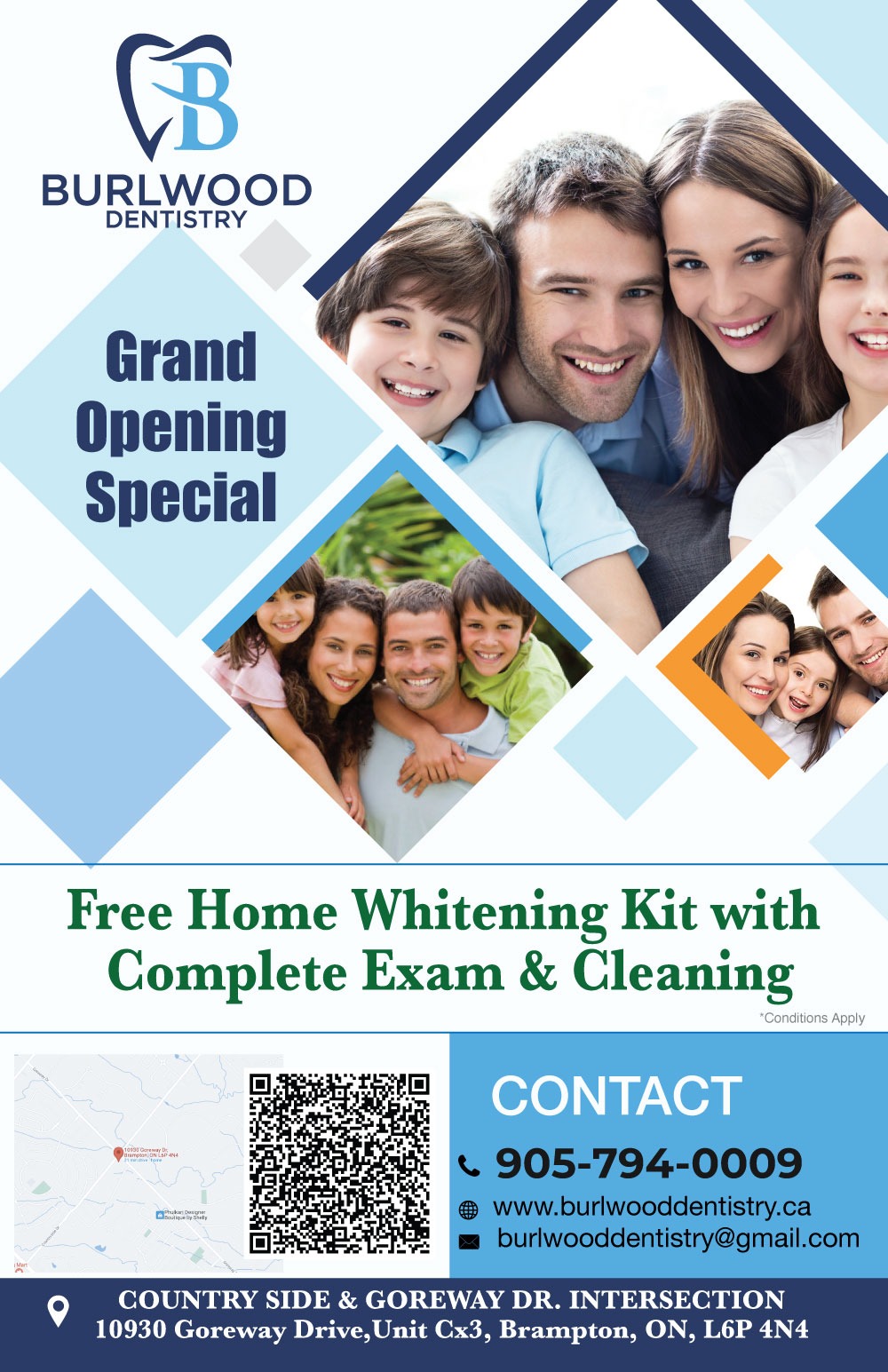 Burlwood Dentistry | 10930 Goreway Dr, Brampton, ON L6P 4N4, Canada | Phone: (905) 794-0009