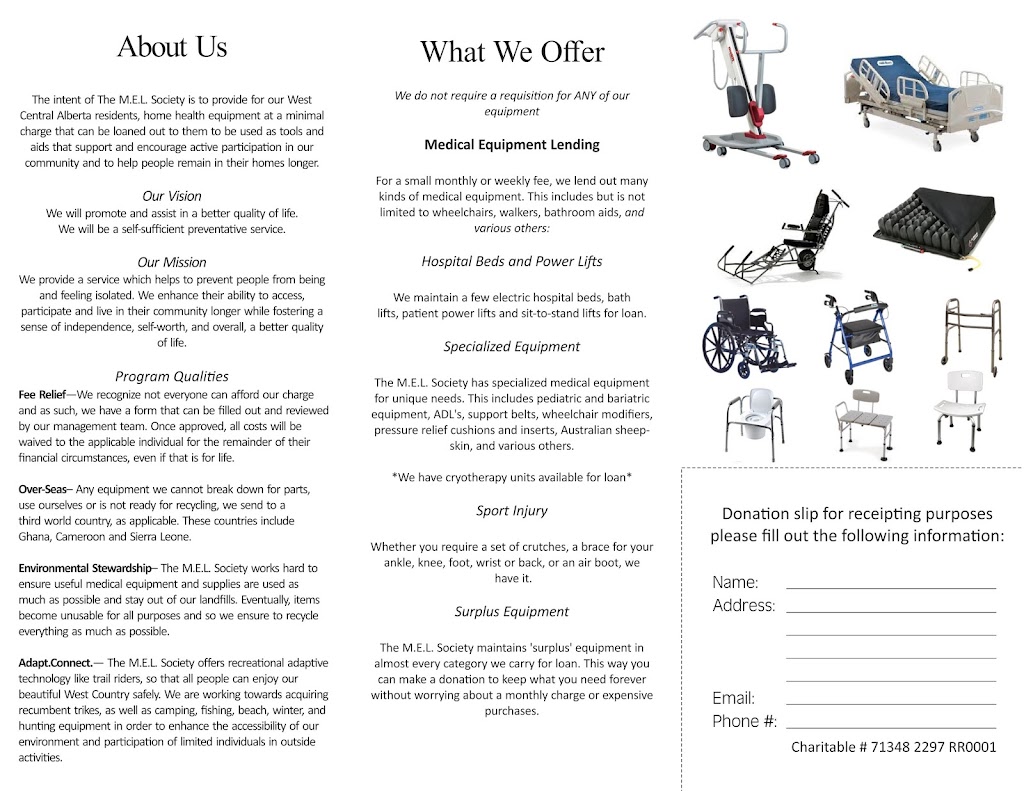 The Medical Equipment Lending Society | Bay #2, 4907 44 St, Rocky Mountain House, AB T4T 1E1, Canada | Phone: (403) 845-7470