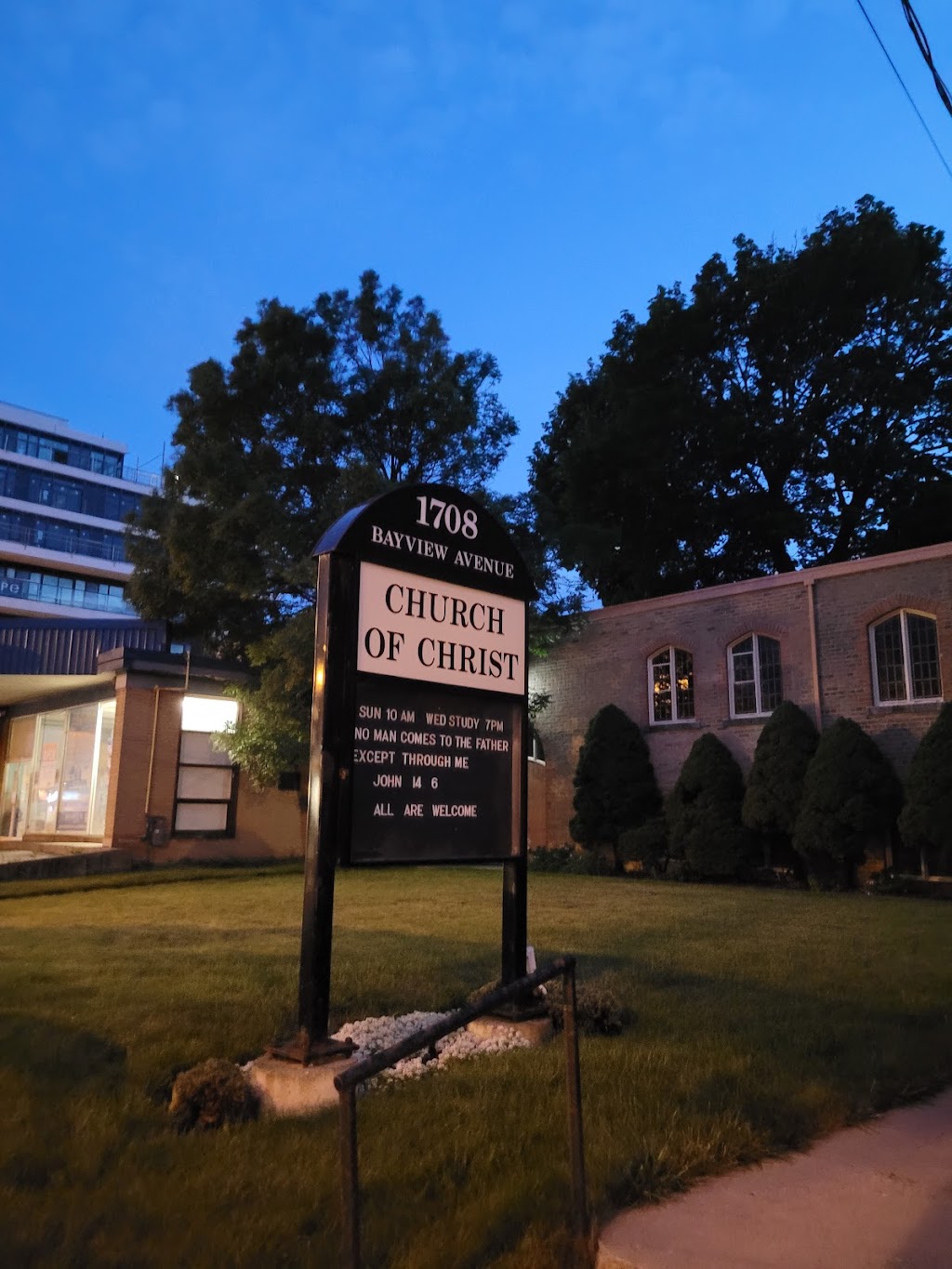 Bayview Avenue Church Of Christ | 1708 Bayview Ave, Toronto, ON M4G 3C4, Canada | Phone: (416) 489-7405