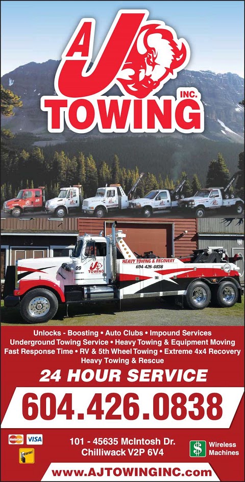A.J. Towing Inc. | 45635 McIntosh Dr #101, Chilliwack, BC V2P 6V4, Canada | Phone: (604) 795-3374