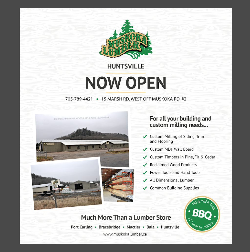 Muskoka Lumber Huntsville 15 Marsh Rd E, Huntsville, ON P1H 1L6, Canada