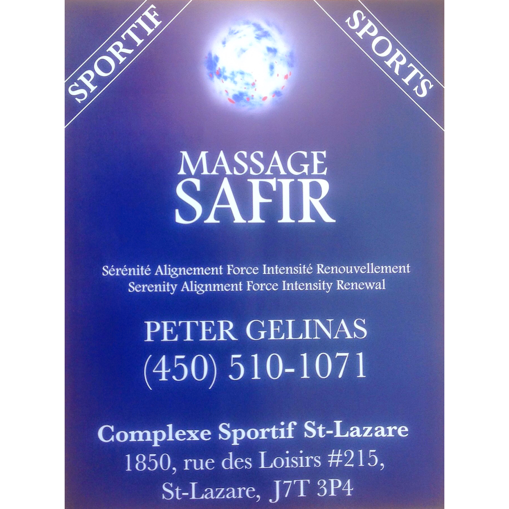 Massage SAFIR Massothérapeute sportif | 1850 Rue des Loisirs, Saint-Lazare, QC J7T 3B4, Canada | Phone: (514) 462-1071