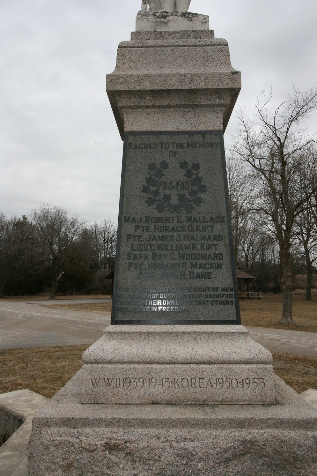 Cannington War Memorial | 21 Trootie St, Cannington, ON L0E 1E0, Canada | Phone: (705) 432-3006