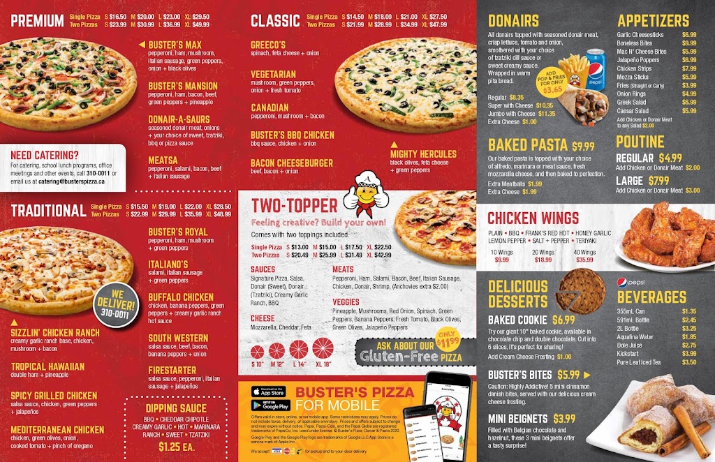 Busters Pizza & Donair | meal delivery | 80 Donlevy Ave Unit 400, Red Deer, AB T4R 2Y8, Canada | 4033419933 OR +1 403-341-9933
