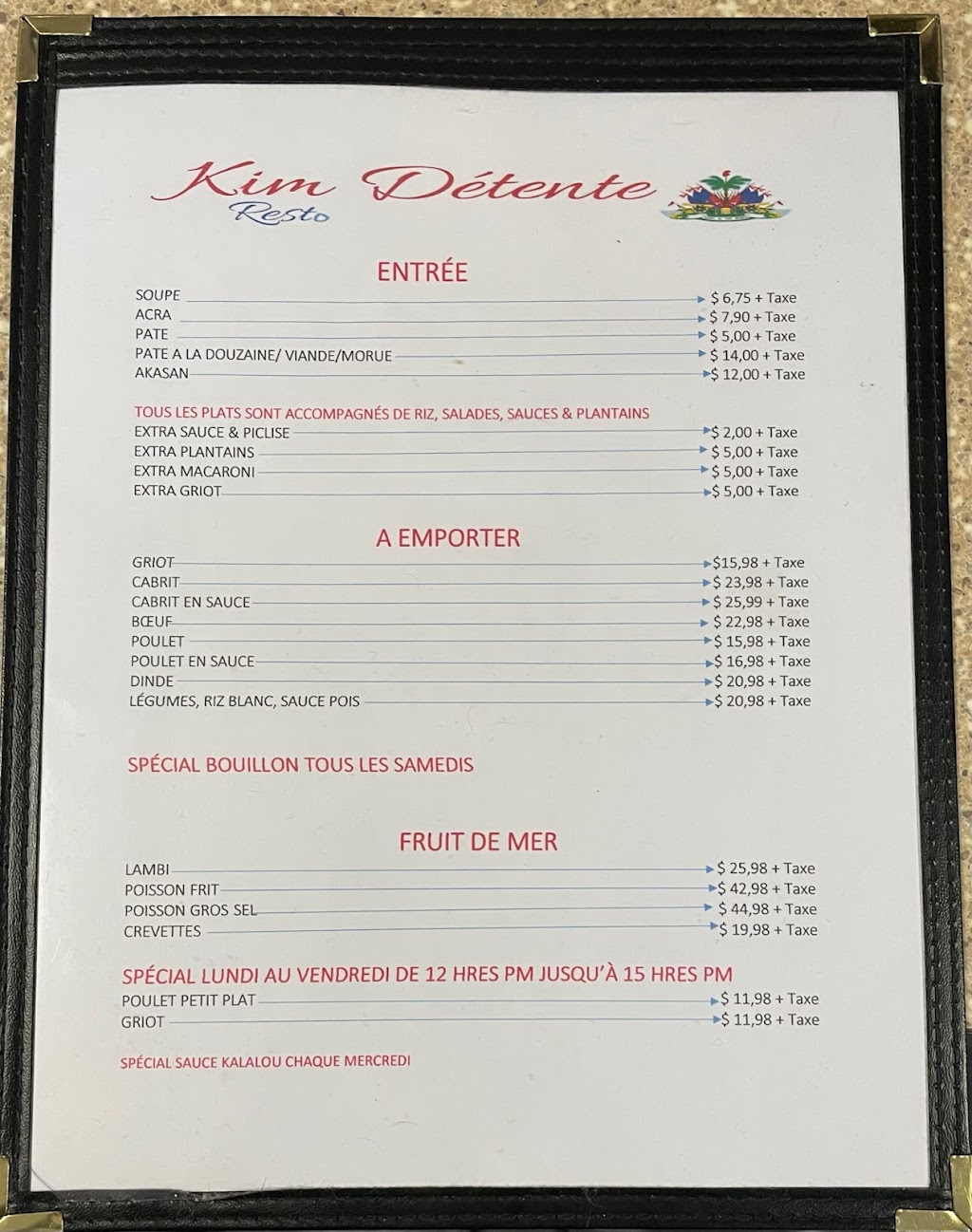 Kim Détente Resto | 2878 Rue de Lyon, Longueuil, QC J4L 3R2, Canada | Phone: (450) 670-1212