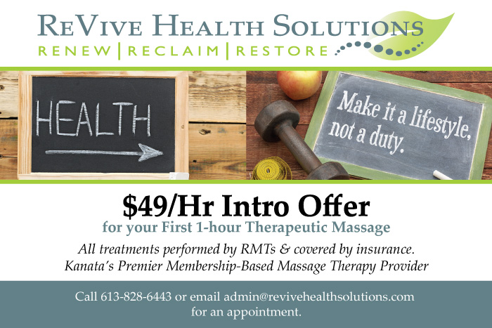 ReVive Health Solutions | 737 Silver Seven Rd #4, Kanata, ON K2V 0H3, Canada | Phone: (613) 828-6443