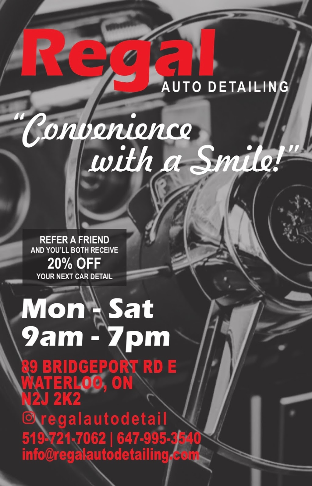 Regal Auto Detailing | 89 Bridgeport Rd E, Waterloo, ON N2J 2K2, Canada | Phone: (519) 721-7062