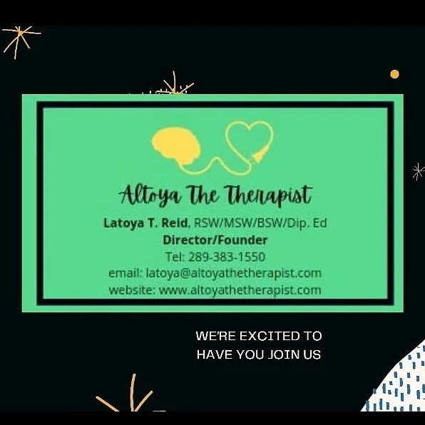 Altoya The Therapist (Latoya T. Reid) | 367 Silken Laumann Dr, Newmarket, ON L3X 2J1, Canada | Phone: (289) 383-1550