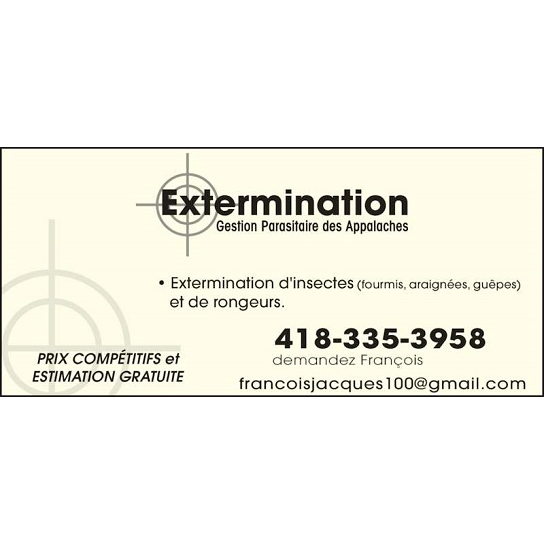 Extermination Gestion Parasitaire des Appalaches | 2627 Chemin du Lac Bécancour, Thetford Mines, QC G6G 5R7, Canada | Phone: (418) 335-3958