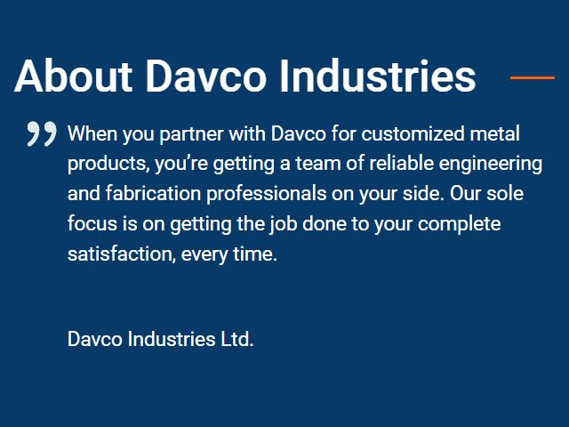 Davco Industries Ltd. | 3255 14th Ave, Markham, ON L3R 0H3, Canada | Phone: (905) 947-8100
