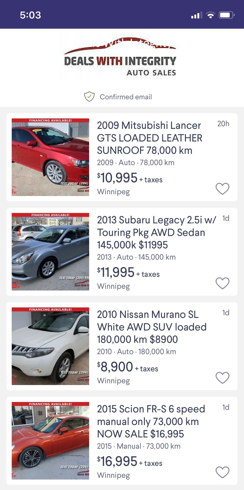 DEALS WITH INTEGRITY AUTO SALES | 817 Kapelus Dr Unit C, West Saint Paul, MB R4A 5A4, Canada | Phone: (204) 414-9210