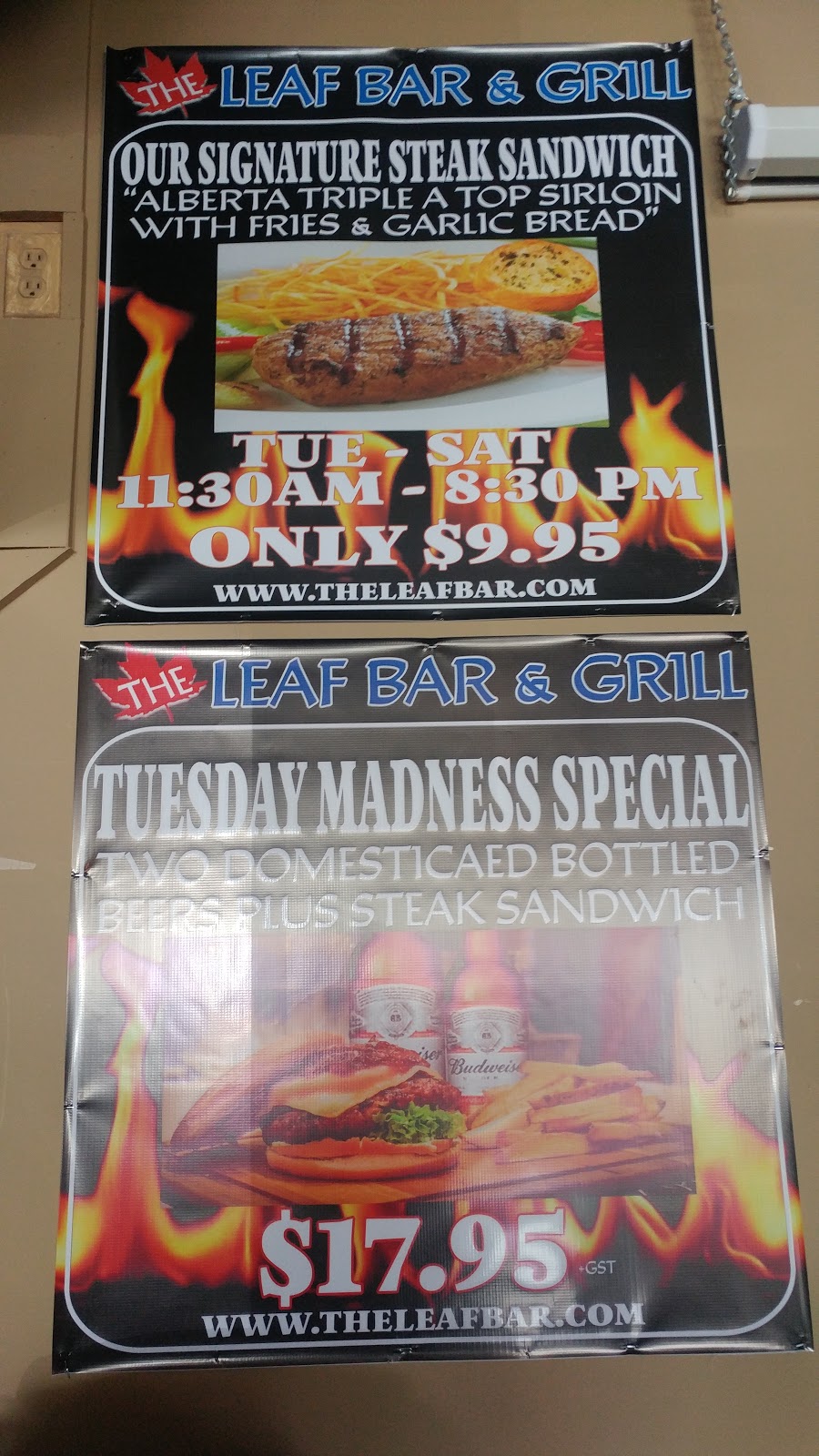 The Leaf Bar & Grill | 9016 132 Ave NW, Edmonton, AB T5E 0Y2, Canada | Phone: (780) 757-2121