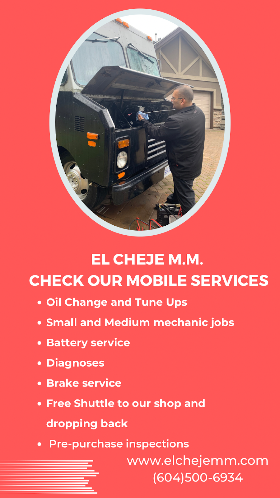 El Cheje Movil Mechanic | 29666 Lougheed Hwy., Mission, BC V4S 1H3, Canada | Phone: (604) 500-6934