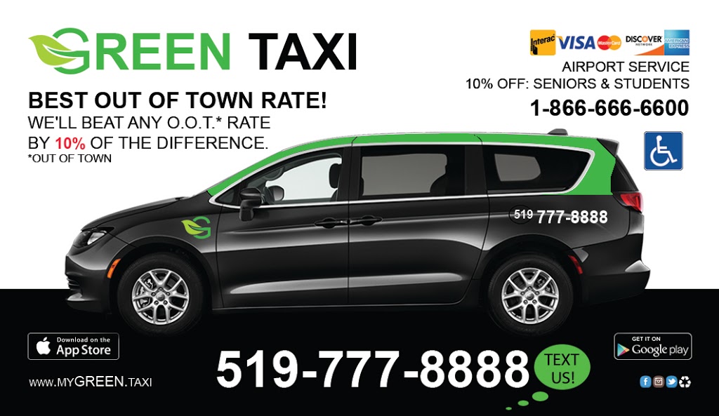 GREEN TAXI | 1290 Sandford St #66, London, ON N5V 3X8, Canada | Phone: (519) 777-8888