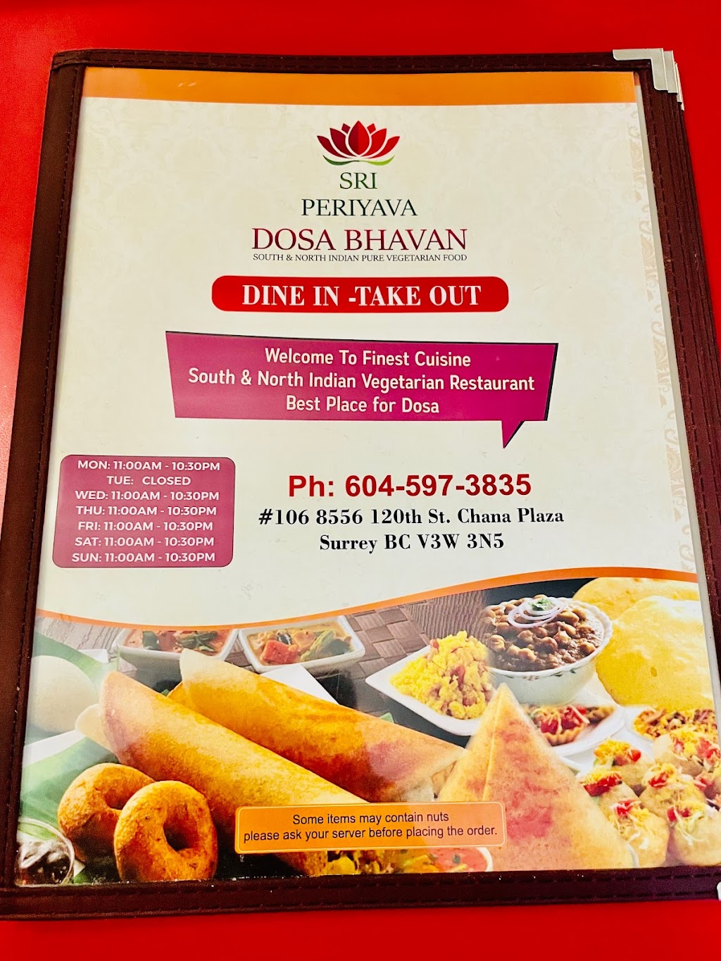 Sri Periyava Dosa Bhavan | 8556 120 St #106, Surrey, BC V3W 3N5, Canada | Phone: (604) 597-3835