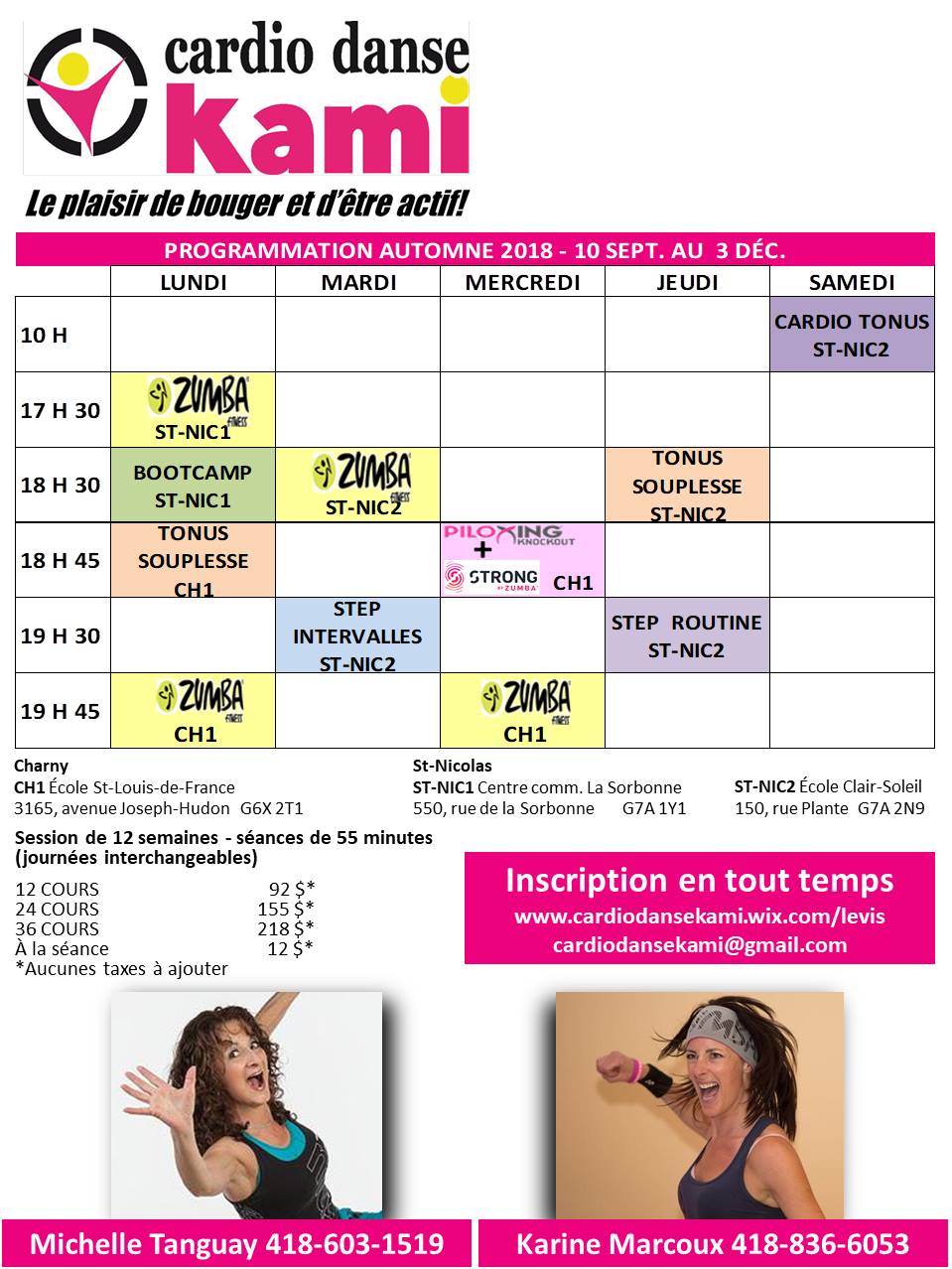 Cardio-Danse Kami | 3165 Av. Joseph-Hudon, Charny, QC G6X 2T1, Canada | Phone: (418) 928-3216