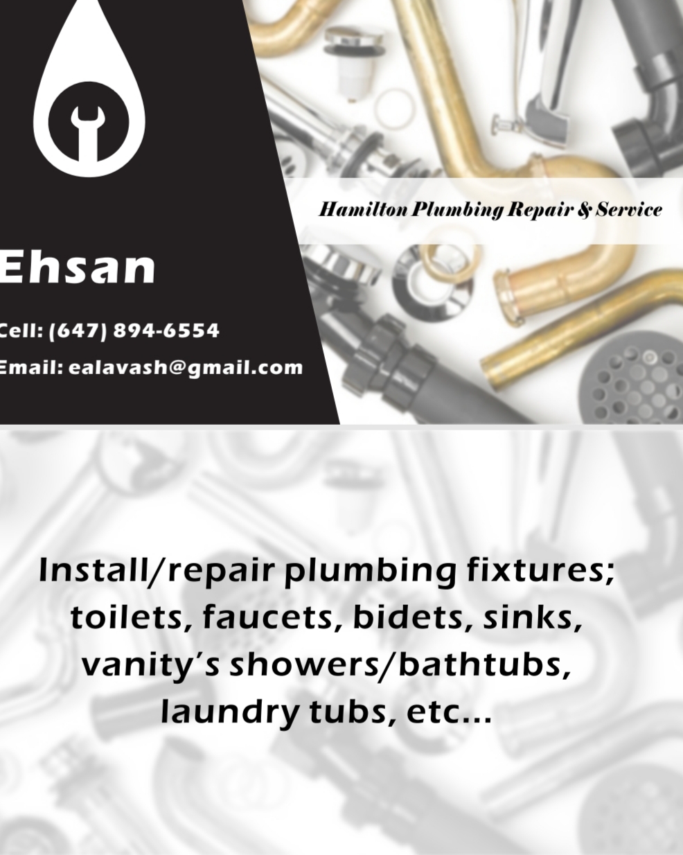 Hamilton Plumbing Repair & Services | 663-651 Fennell Ave E, Hamilton, ON L8V 1T9, Canada | Phone: (647) 894-6554