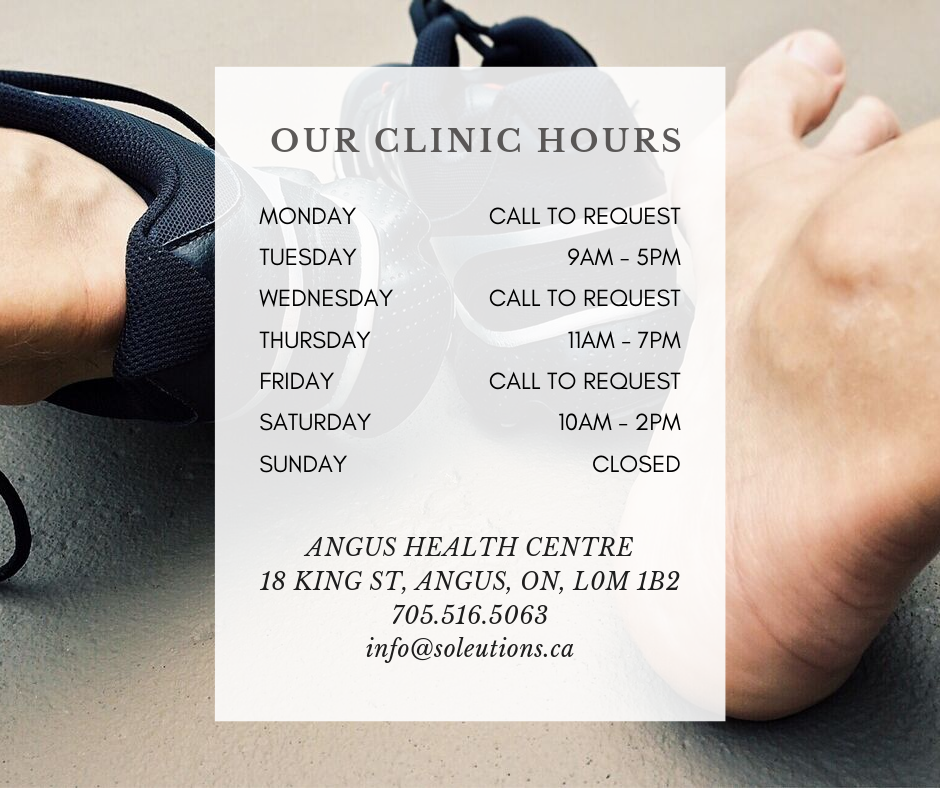 Soleutions Chiropody & Orthotics | 18 King St, Angus, ON L0M 1B2, Canada | Phone: (705) 516-5063