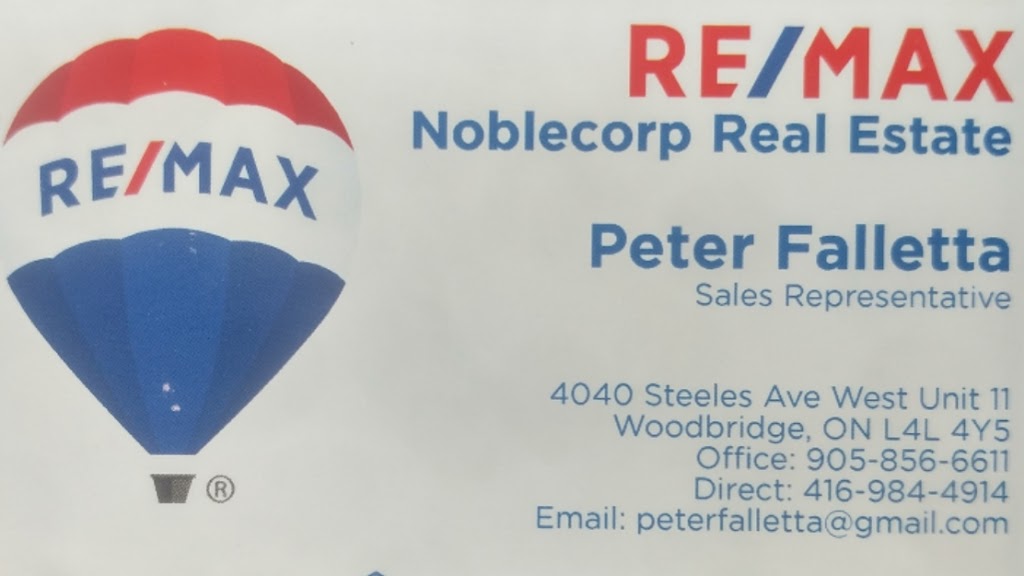 Remax Nobelcorp RealEstate | 4040 Steeles Ave W, Woodbridge, ON L4L 4Y5, Canada | Phone: (416) 984-4914
