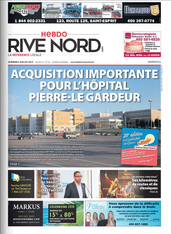 Hebdo Rive Nord | 250 Rue Jacques Plante Bureau 204, Repentigny, QC J5Y 0L2, Canada | Phone: (450) 581-5120