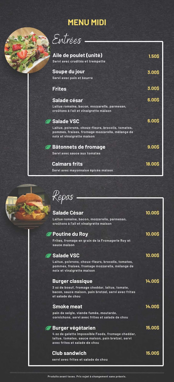 Restaurant Le Pitch | 505 Rue Val St Côme, Saint-Côme, QC J0K 2B0, Canada | Phone: (450) 883-0701