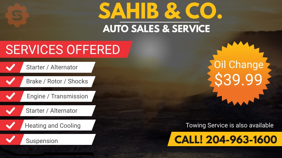Sahib Auto Sales and Repair | 551 Jarvis Ave, Winnipeg, MB R2W 3B2, Canada | Phone: (204) 832-4343