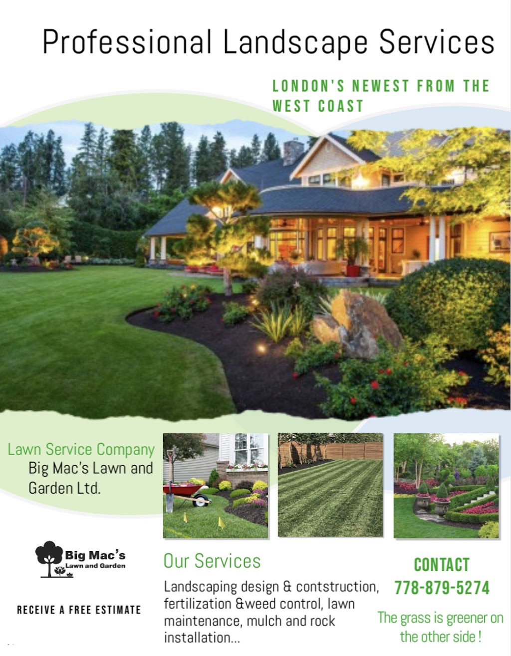 Big Macs Lawn and Garden Ltd. | 393 Bradwell Chase, London, ON N6G 0P7, Canada | Phone: (778) 879-5274
