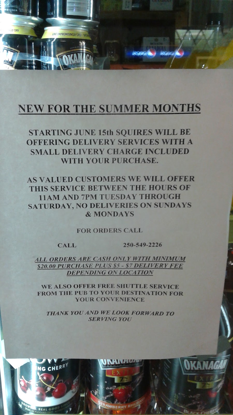Squires Four Cold Beer & Wine Store | 6301 Stickle Rd, Vernon, BC V1B 3R4, Canada | Phone: (250) 549-2226