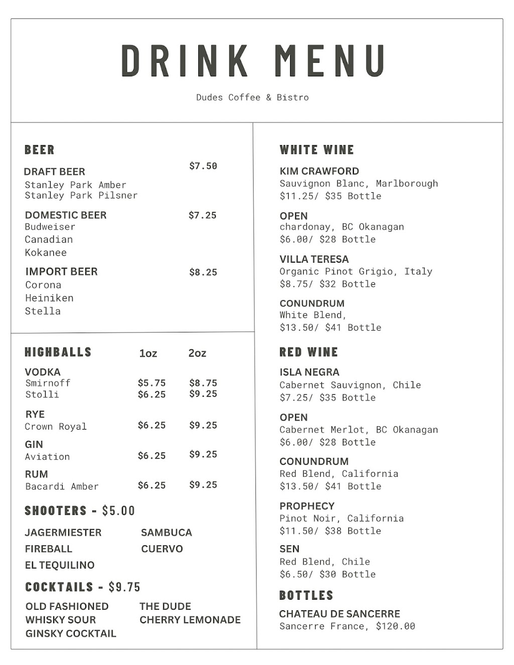 Dudes Coffee & Bistro | restaurant | 13585 16 Ave, Surrey, BC V4A 1P6, Canada | 6045604663 OR +1 604-560-4663