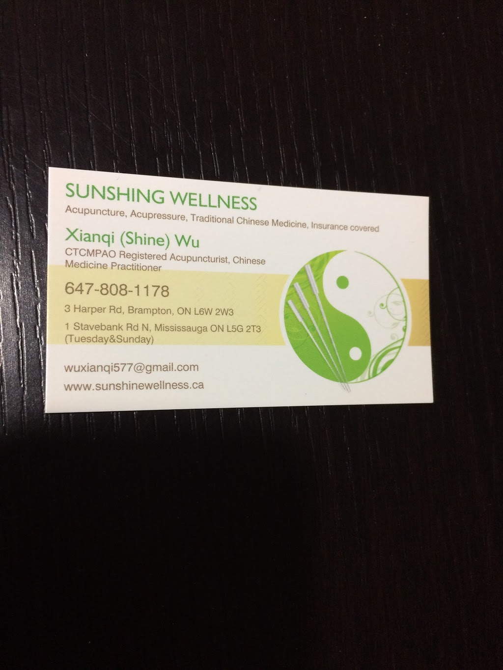 Sunshine Wellness /Xianqi Wu, Acupuncturist &TCM Practitioner | health | 3 Harper Rd, Brampton, ON L6W 2W3, Canada | 6478081178 OR +1 647-808-1178