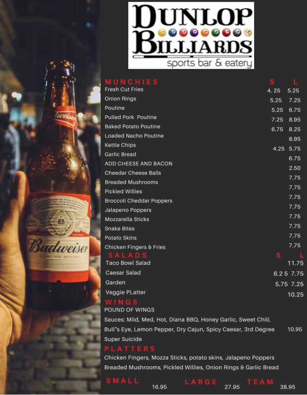 Dunlop Billiards | 445 Dunlop St W, Barrie, ON L4N 1C3, Canada | Phone: (705) 733-0200