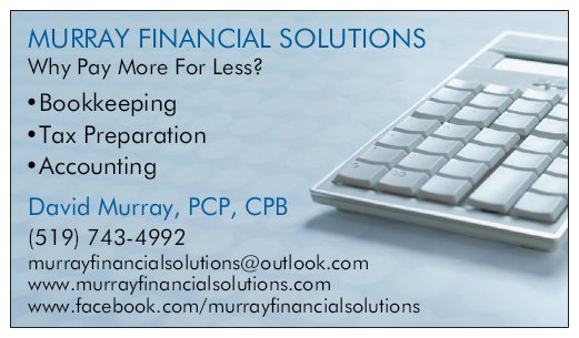 Murray Financial Solutions | point of interest | 2469 Huron Rd, Petersburg, ON N0B 2H0, Canada | 5197434992 OR +1 519-743-4992