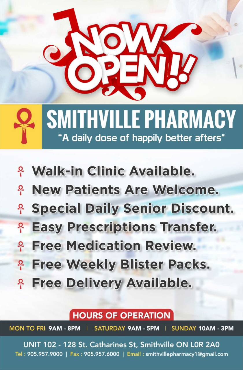 Smithville Pharmacy | 128 St Catharines St Unit 102, Smithville, ON L0R 2A0, Canada | Phone: (905) 957-9000