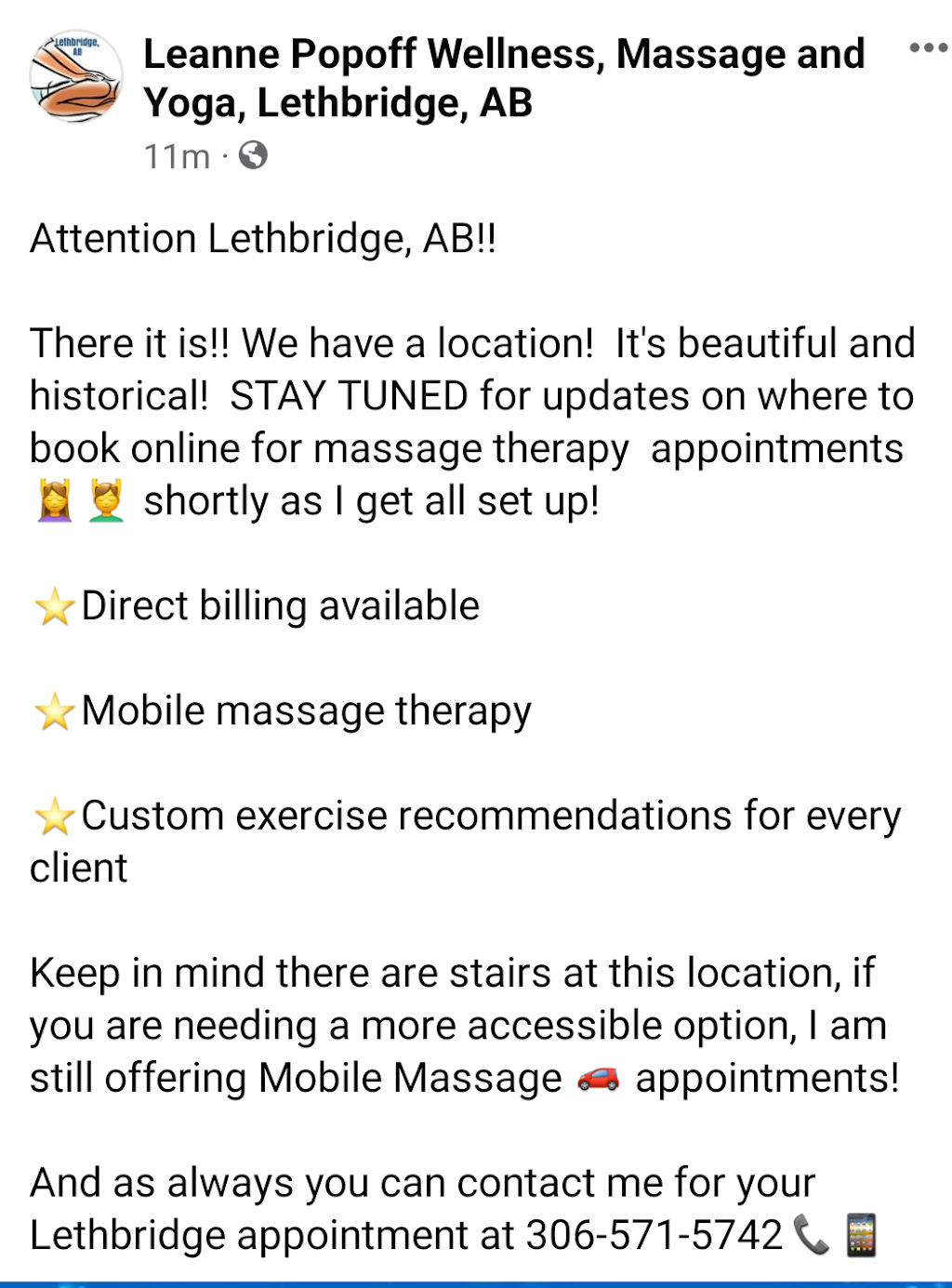 Leanne Popoff Wellness, Lethbridge, AB - Massage & Yoga | 2719 6 Ave N, Lethbridge, AB T1H 0V4, Canada | Phone: (306) 571-5742