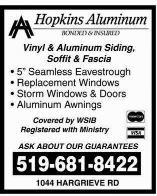 Hopkins Aluminum | 1044 Hargrieve Rd, London, ON N6E 1P5, Canada | Phone: (519) 681-8422