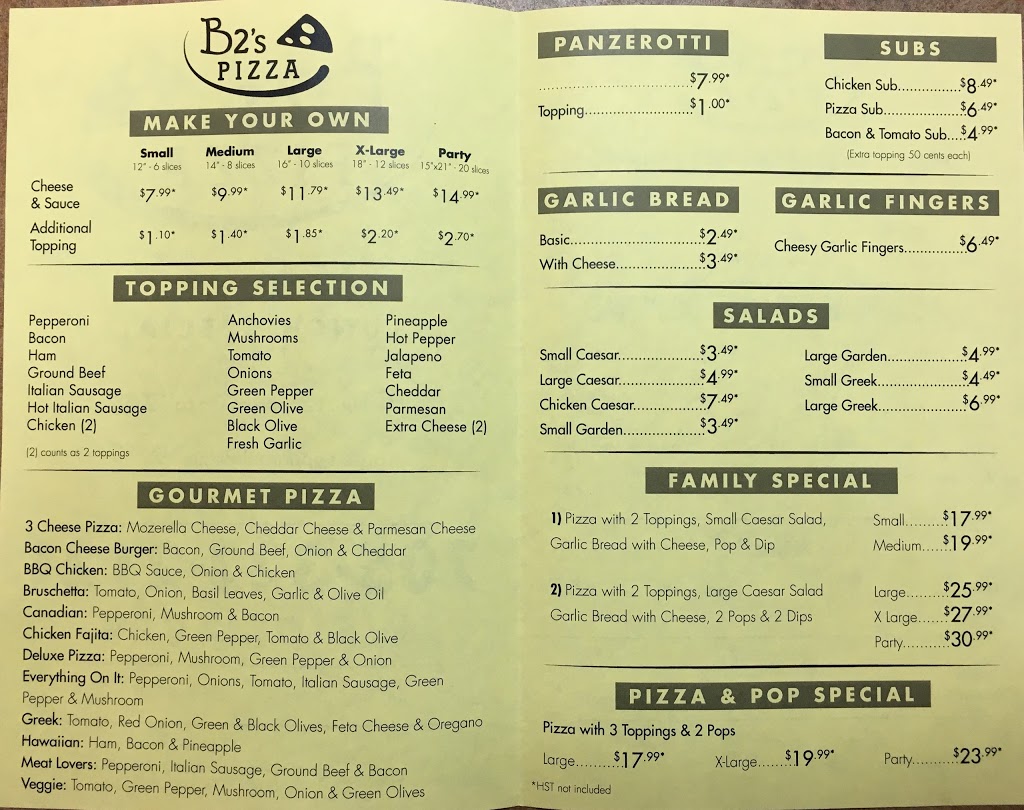B2s Pizza | 34 Yonge St S, Elmvale, ON L0L 1P0, Canada | Phone: (705) 322-2121