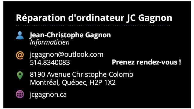 Services Informatiques JC Gagnon | 1441 Rue Saint Pierre S, Joliette, QC J6E 0T1, Canada | Phone: (514) 834-0083