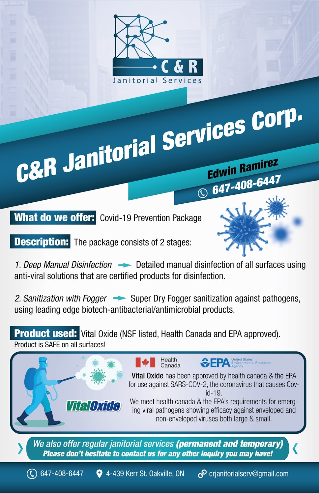 CR Janitorial Services | 955 Warwick Ct #1008, Burlington, ON L7T 3Z6, Canada | Phone: (647) 408-6447