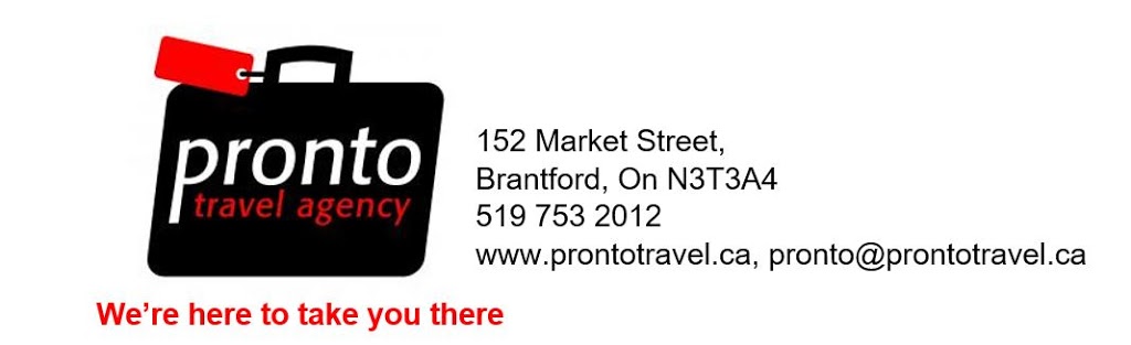 Pronto Travel | 101 Charing Cross St, Brantford, ON N3R 2H7, Canada | Phone: (519) 753-2012