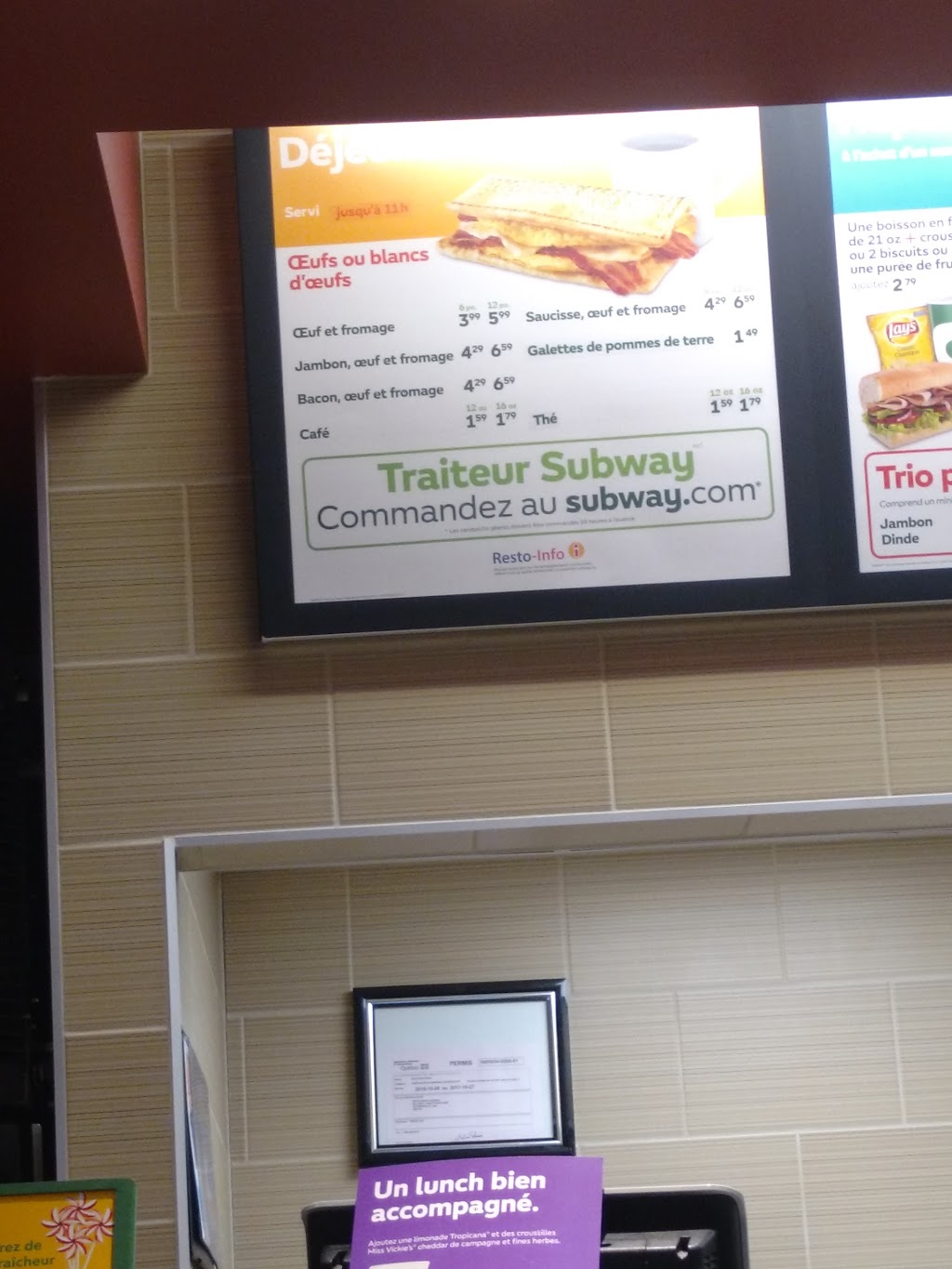 Restaurant SUBWAY | 625 Boulevard des Bois Francs S, Victoriaville, QC G6P 5X1, Canada | Phone: (819) 260-4111