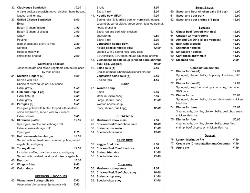 Gateway Grill On Main | 106 Main Street, Blaine Lake, SK S0J 0J0, Canada | Phone: (306) 497-2555