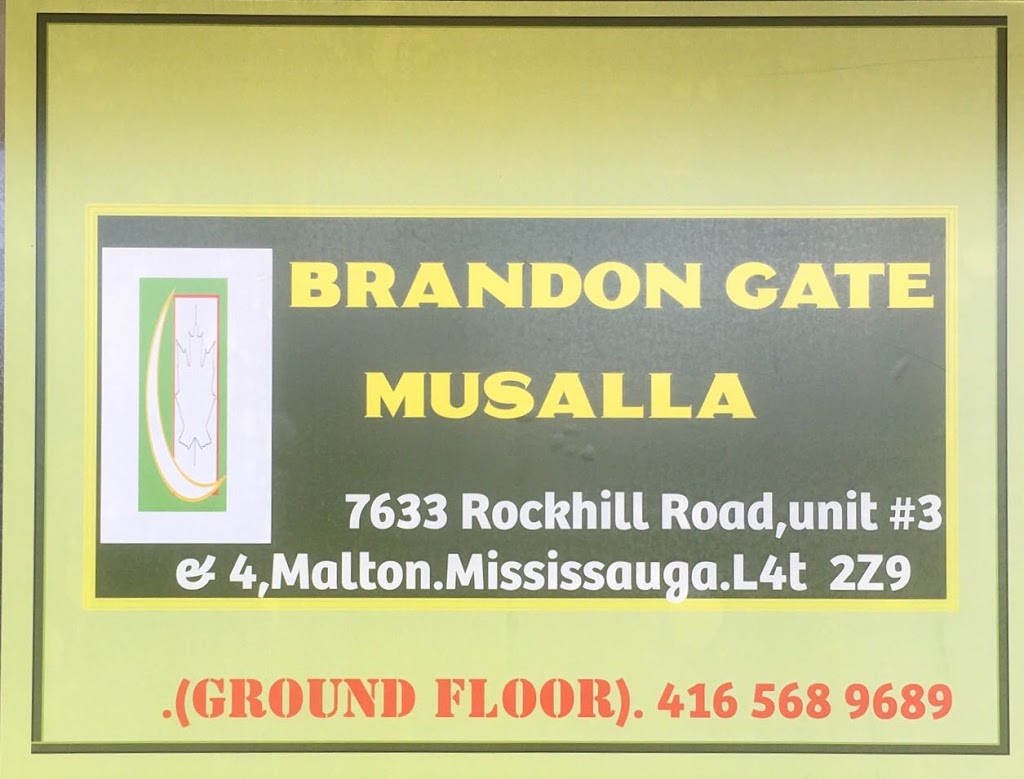 Brandon Gate Musalla. | 7633 Rockhill Rd, Mississauga, ON L4T 2Z9, Canada | Phone: (416) 568-9689